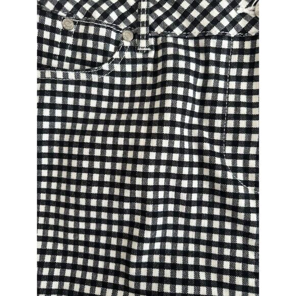 TALBOTS Skirt Size 12 Petite 12P Black White Denim Gingham Check A-Line Stretch - Picture 3 of 6